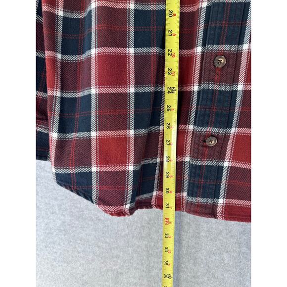 Duluth Trading Co. Men's sz L Navy Red Flannel Button Down Slim Fit 100% Cotton - Picture 4 of 8